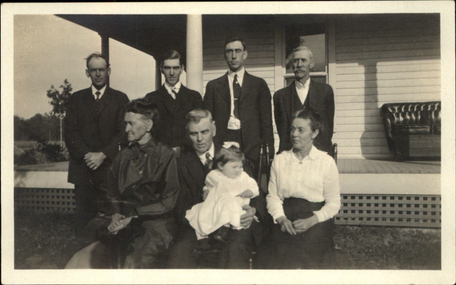 RPPC Edwardian family? chubby baby 3 generations 1910-1930 real photo postcard