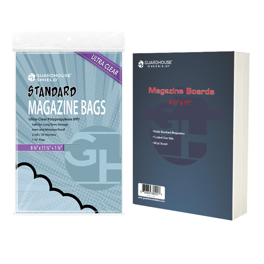 100 Magazine Bags & Boards Acid-Free Archival Magazine Storage Protection Set