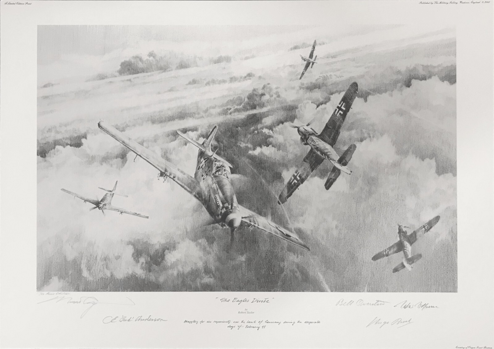 Eagles Divide by Robert Taylor Aces Edition signed by 4 WW2 Fighter Aces