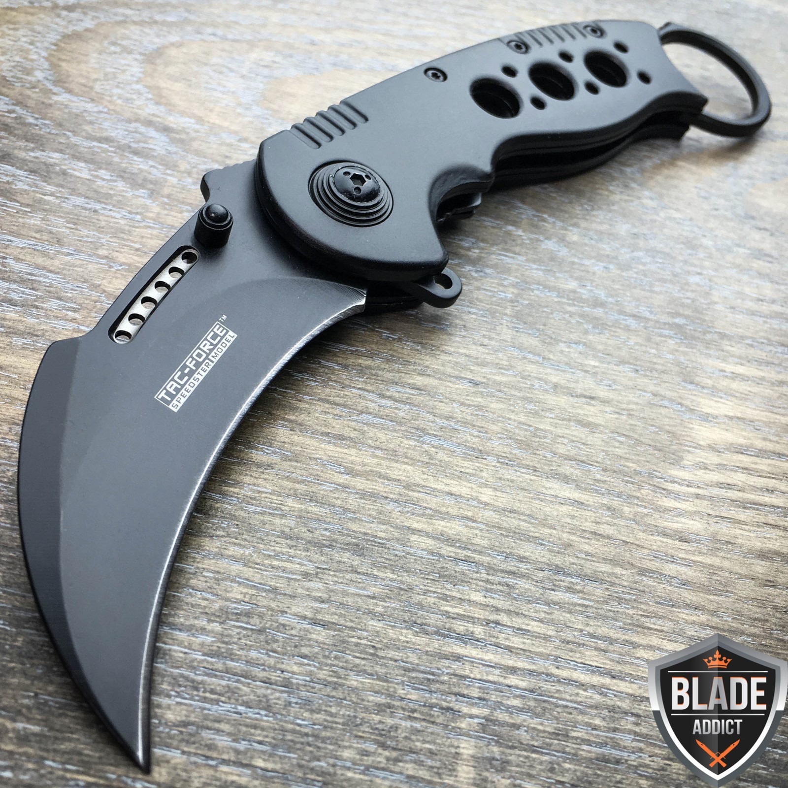 TAC FORCE Spring Open Assisted Black TACTICAL KARAMBIT CLAW Folding Pocket Knife