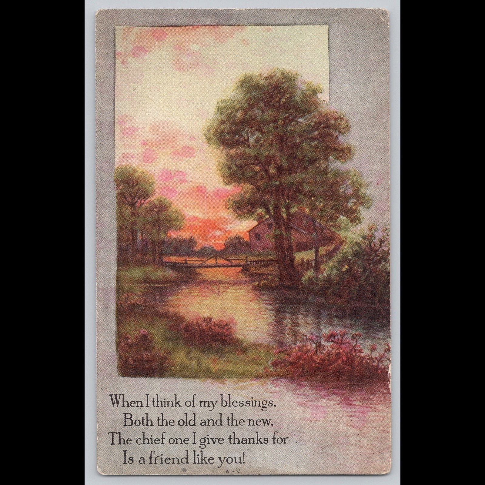 Antique Postcard The Pink of Perfection Series No. 253 Scenic Greeting