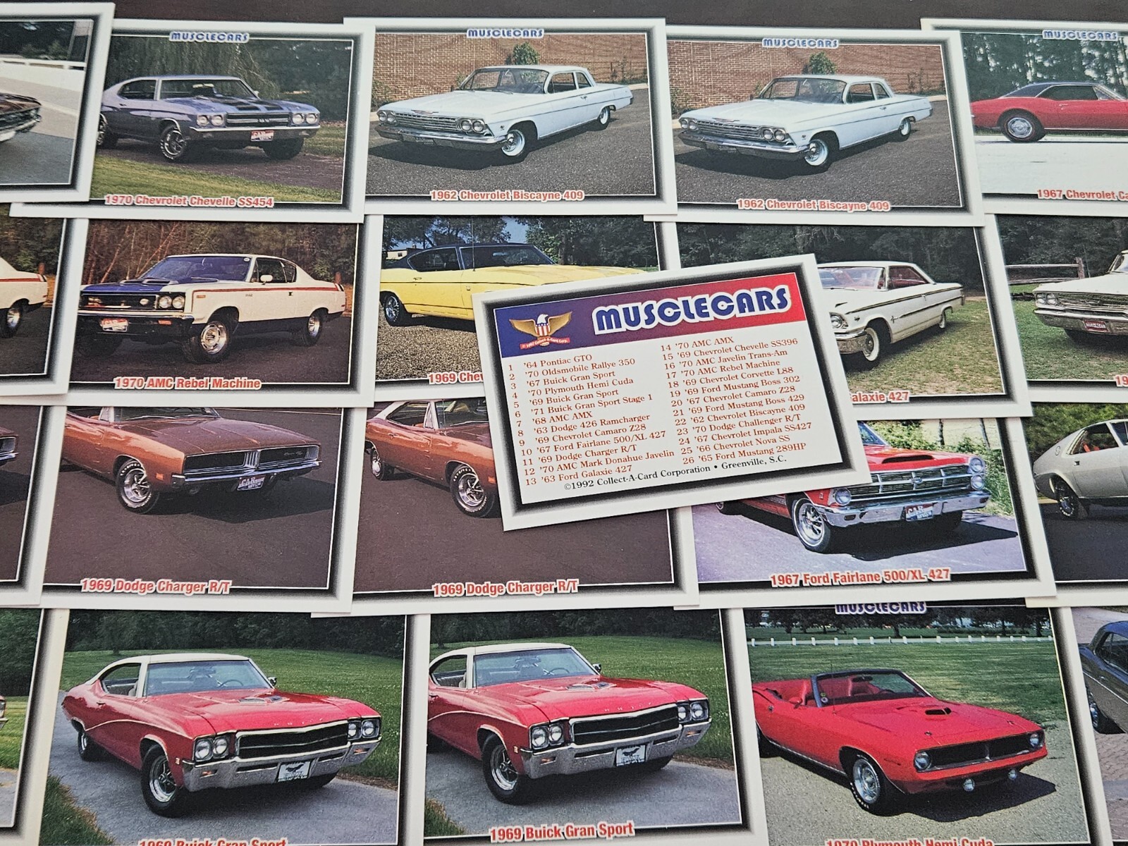 1992 Collect-A-Card Muscle cars YOU PICK