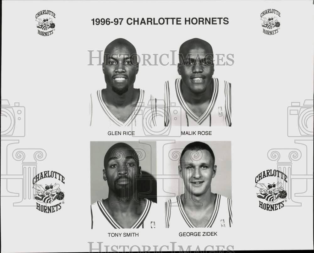 1996 Press Photo Charlotte Hornets basketball head shots – srs02208