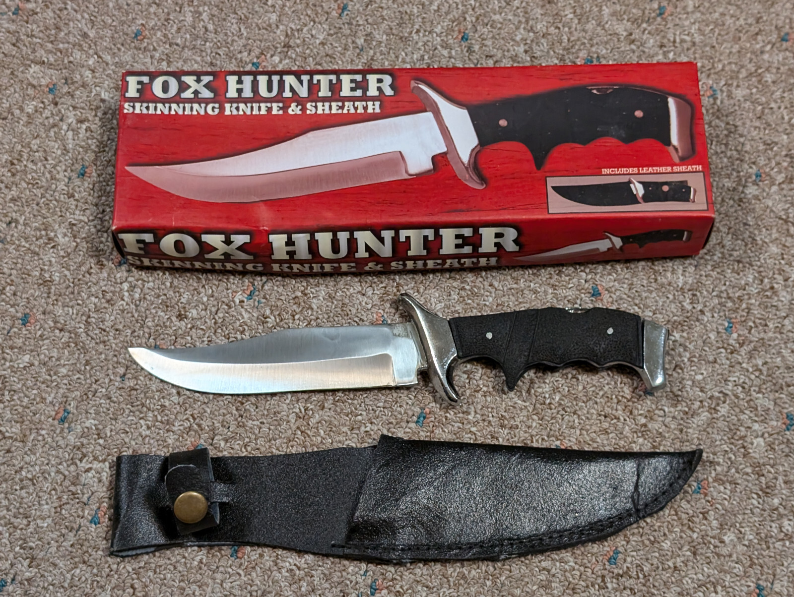Fox Hunter Knife, 17 BKH2, Fixed Blade Hunting Everyday Carry w/Sheath and Box