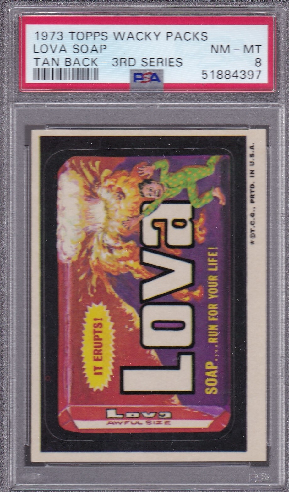 1973 Topps Wacky Packs LOVA SOAP PSA 8 NM/MT Series 3 Packages