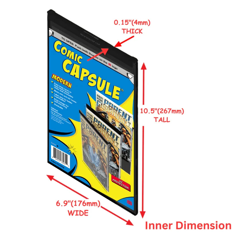 10 Current Modern ComicCapsule Black Comic Book Plastic Protector UV Protection