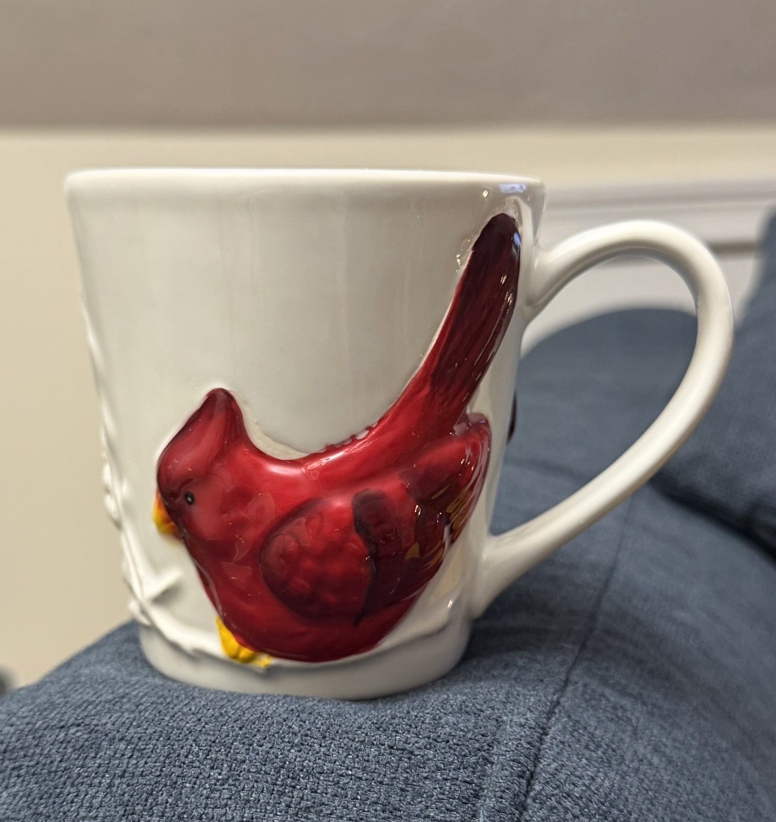 Pottery Barn Cardinal 3D Stoneware Mug