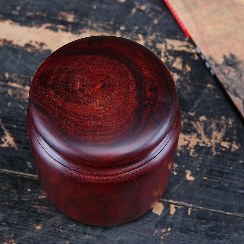 Red Sandalwood Tea Caddy Solid Pterocarpus Santalinus Chinese Sealed Tea Jar