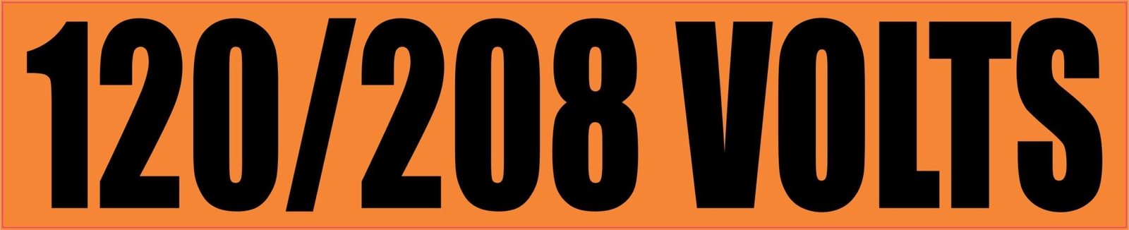 10in x 2in 120/208 Volts Vinyl Sticker Car Truck Vehicle Bumper Decal