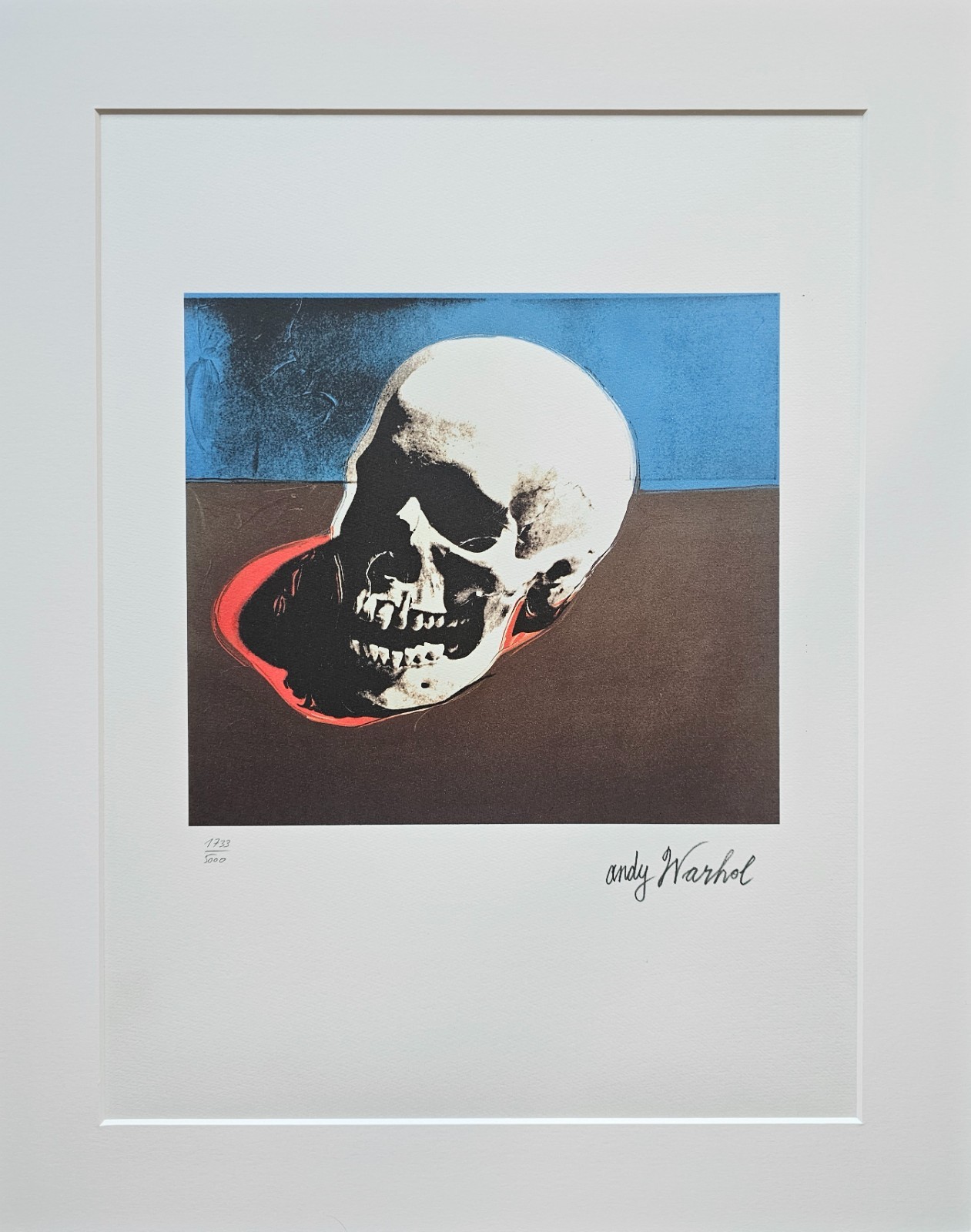 ANDY WARHOL SKULL WHITE SIGNED + HAND NUMBERED 1733/5000 LITHOGRAPH pop art