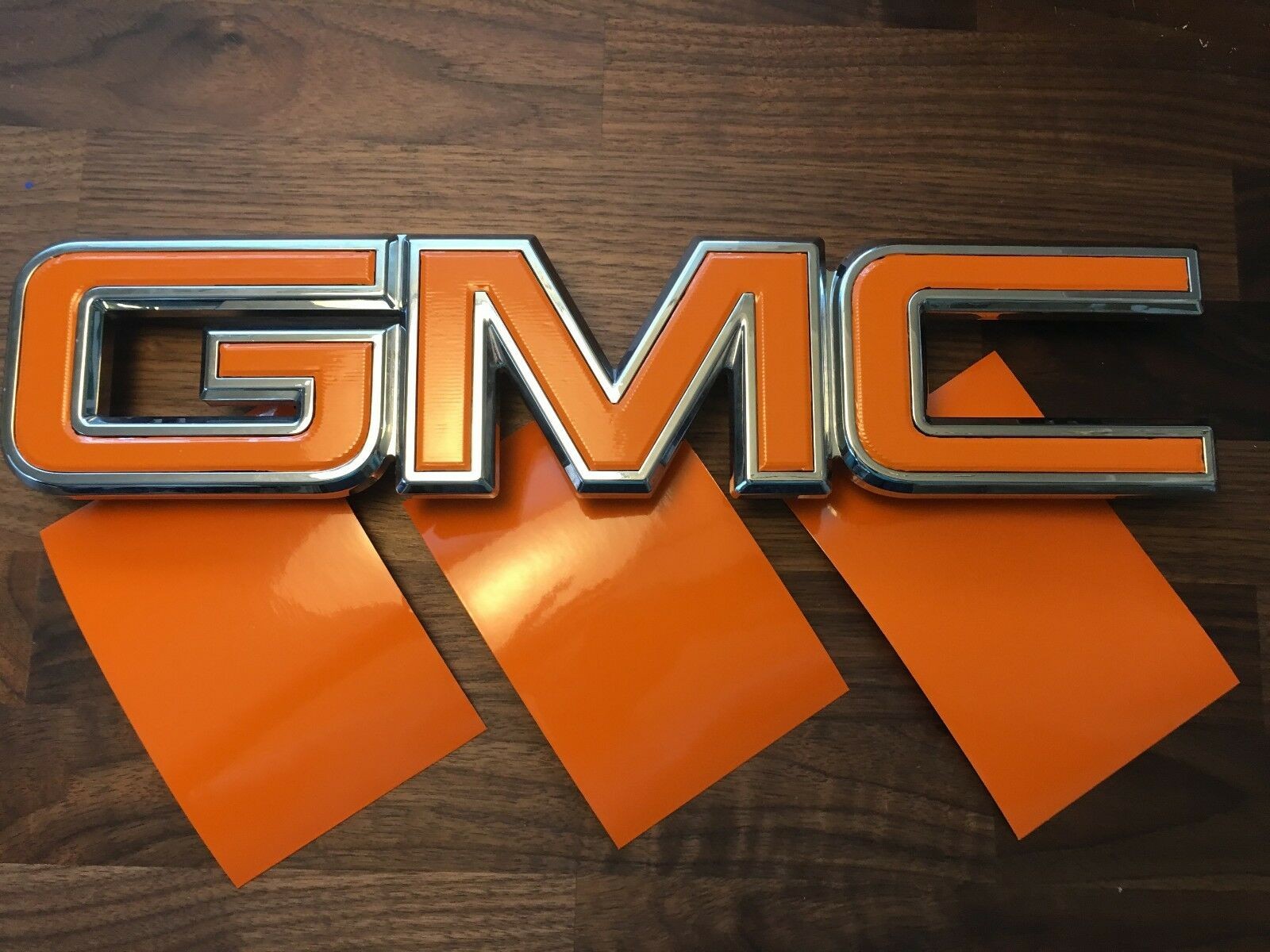 CJ 07-17 GMC Sierra Yukon Bright Orange Front / Rear Emblem Overlay Kit Decal