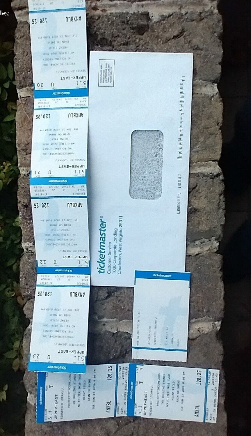 Ephemera ROLLING STONES NO FILTER 2020 Tour TICKETS HEINZ FIELD ( CANCELED )