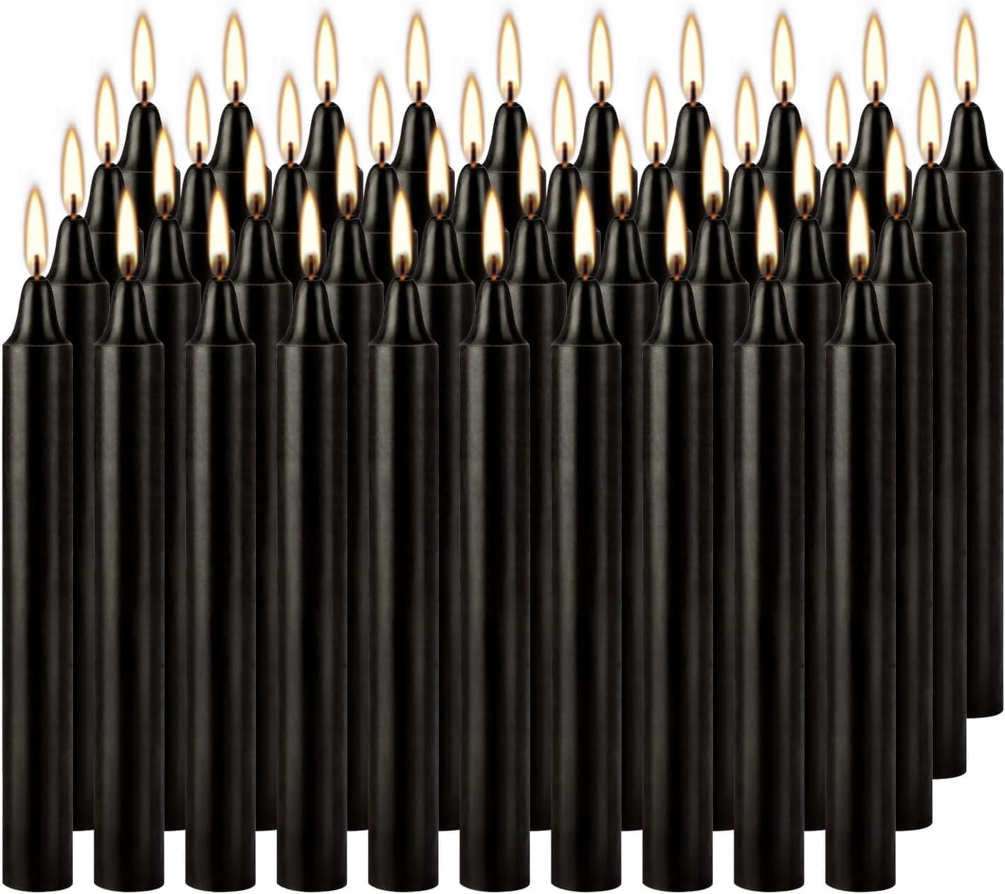 Set of 40 Black Candles – Spell Chime Candles for Halloween, Rituals, Prayer, Bi