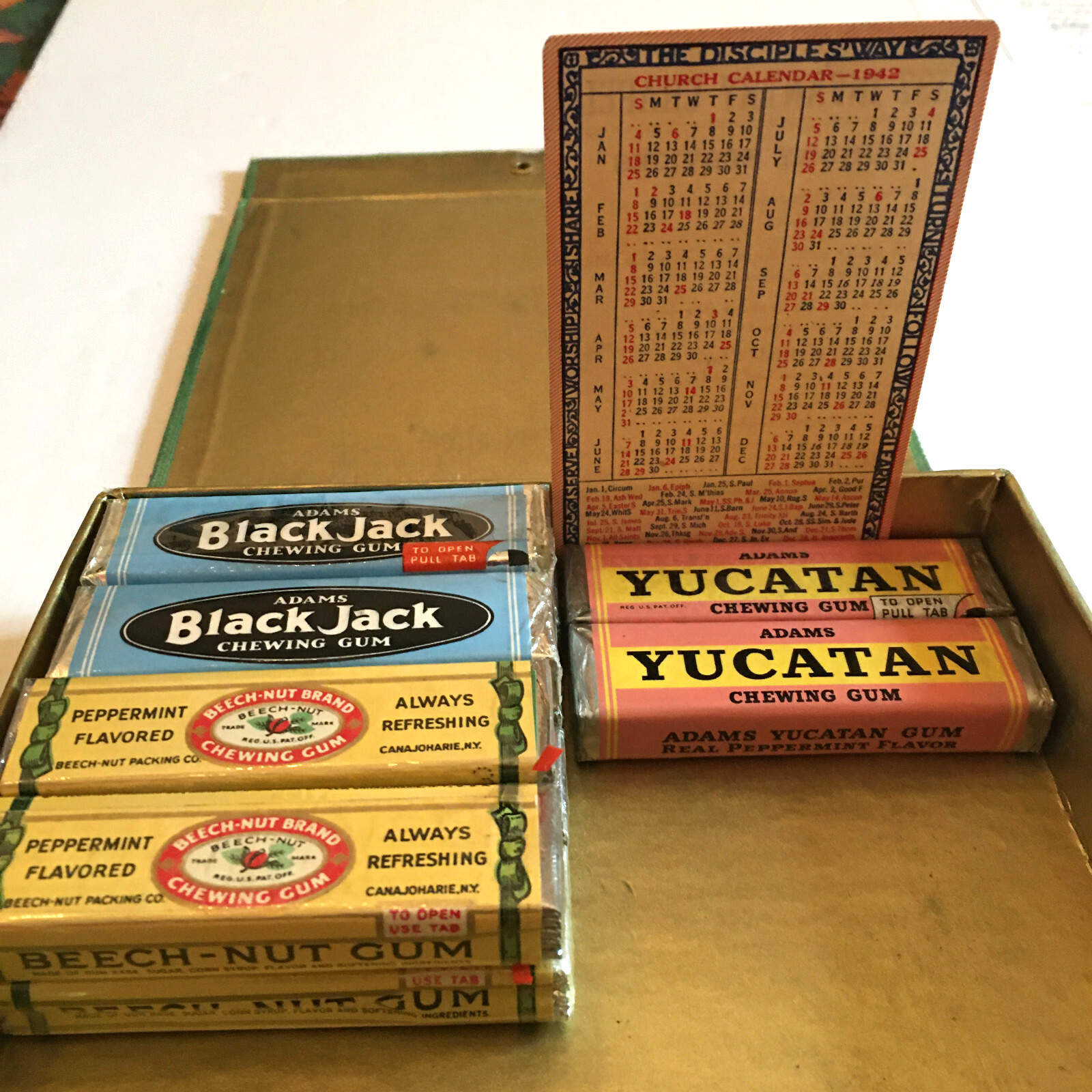 WWII Soldier’s BEECHNUT brand CHEWING GUM 1 UNOPENED pack 5 SEALED Pieces 1942
