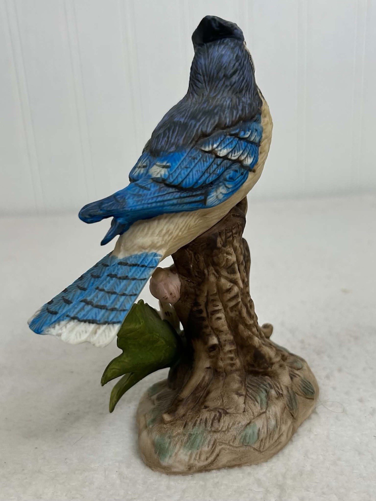 Homco Vintage Blue Jay 6 In Porcelain Figurine 1445 Hand Painted Branch Flowers