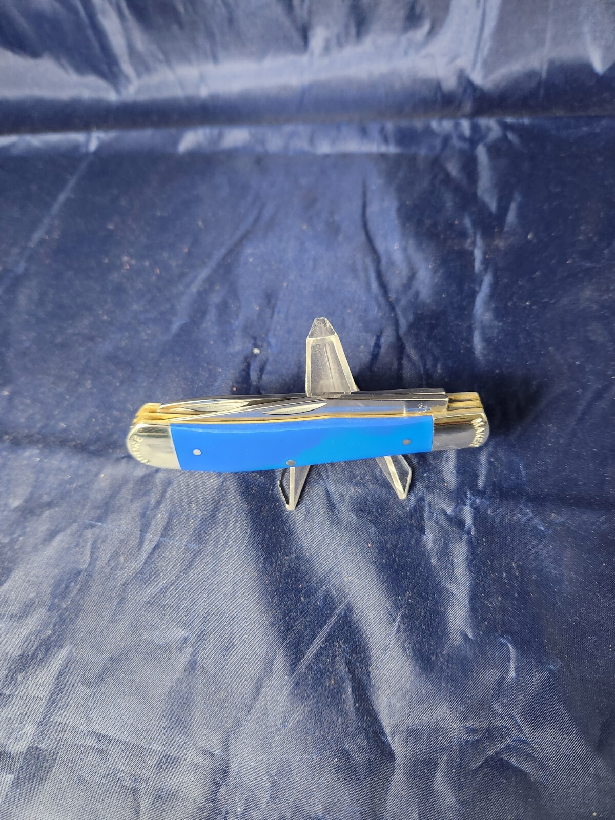 Moore Maker 3202 EB Full Size Trapper Knife Blue Delrin New in Box