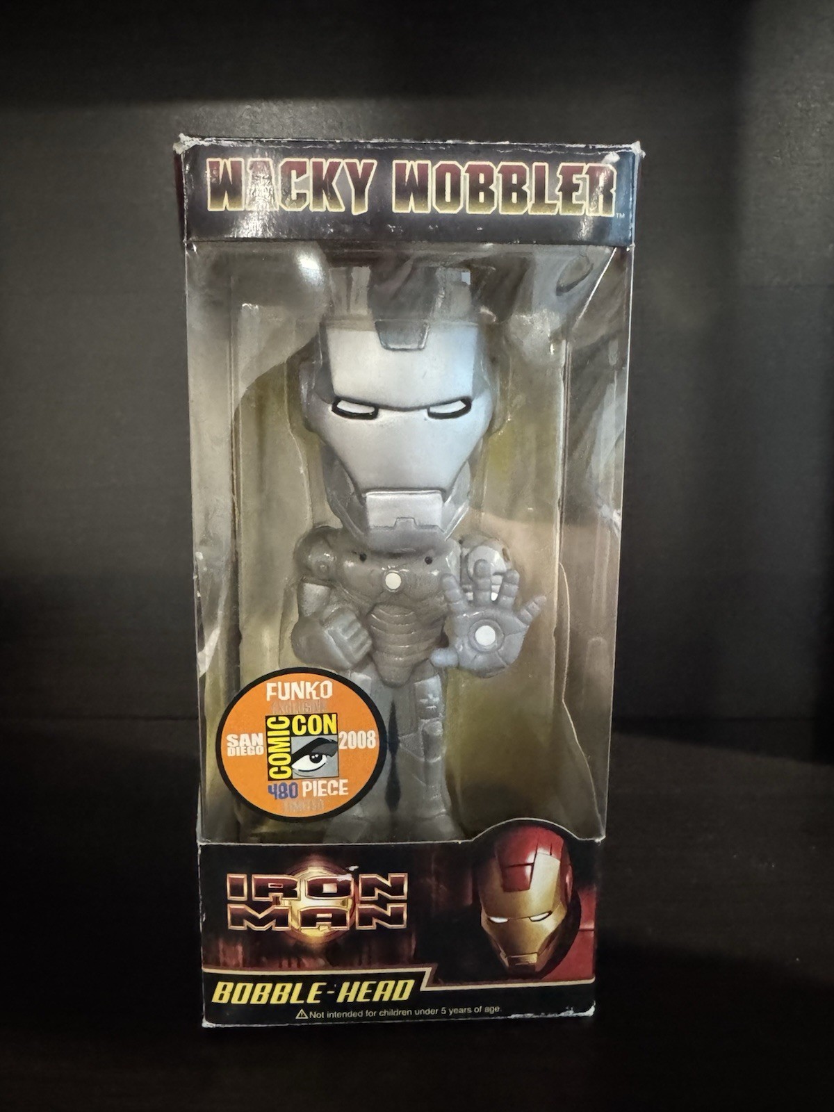 Grey Iron Man Wacky Wobbler Bobblehead Toy Marvel 2008 Mark I Armor Funko SDCC
