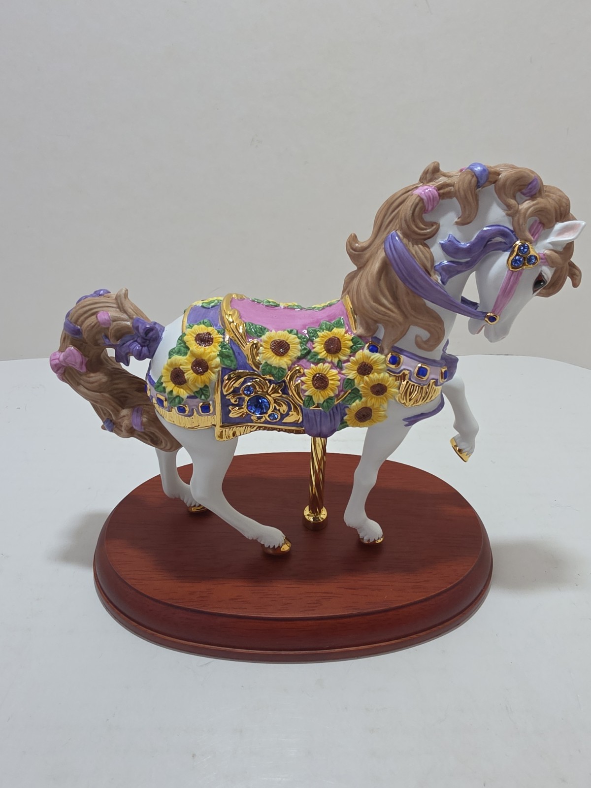 Lenox 2010 Sapphires and Sunflowers Ltd Ed Carousel Horse – No Box or COA