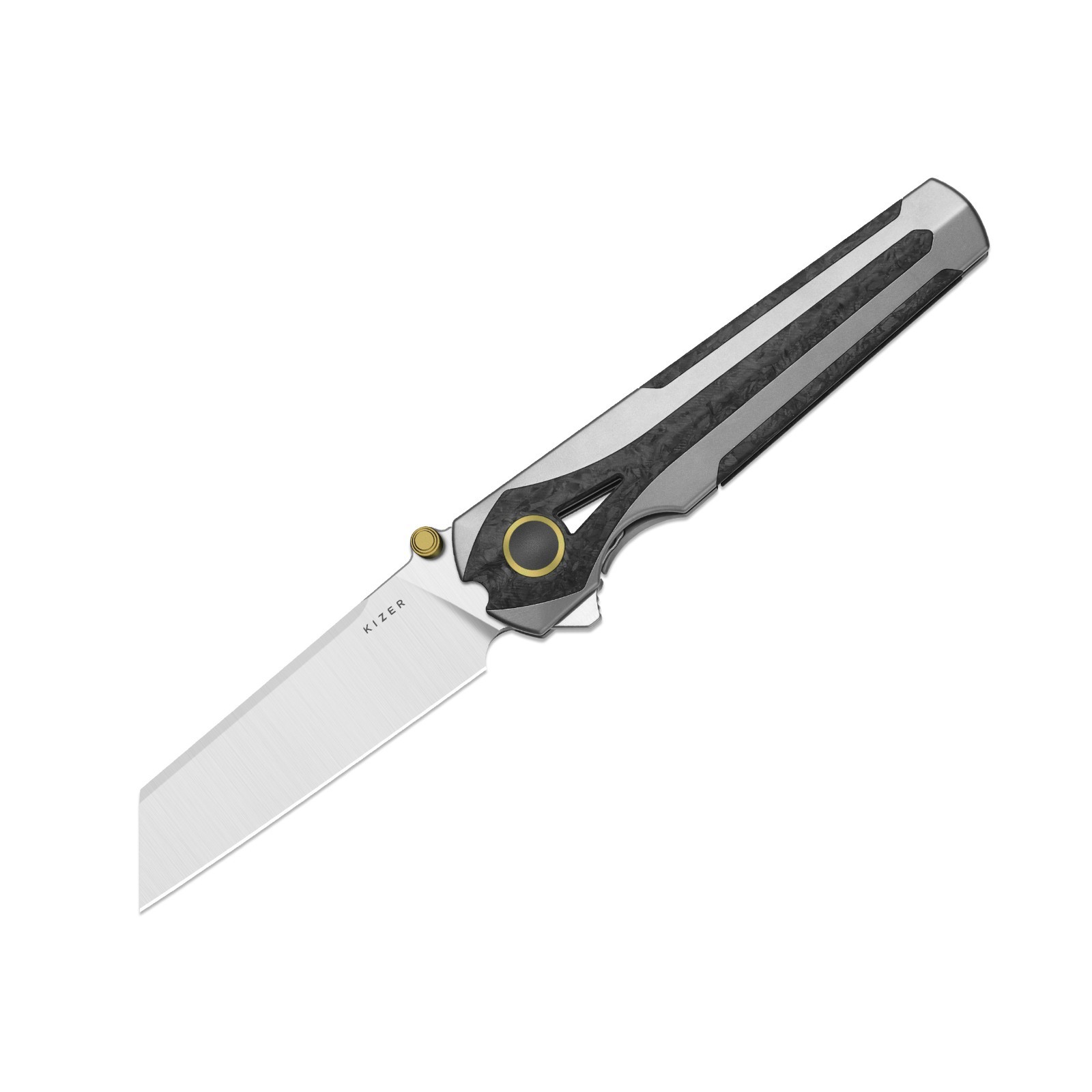 Kizer Staff EDC Folding Pocket Knife S45VN Blade Titanium & Carbon Fiber Handle