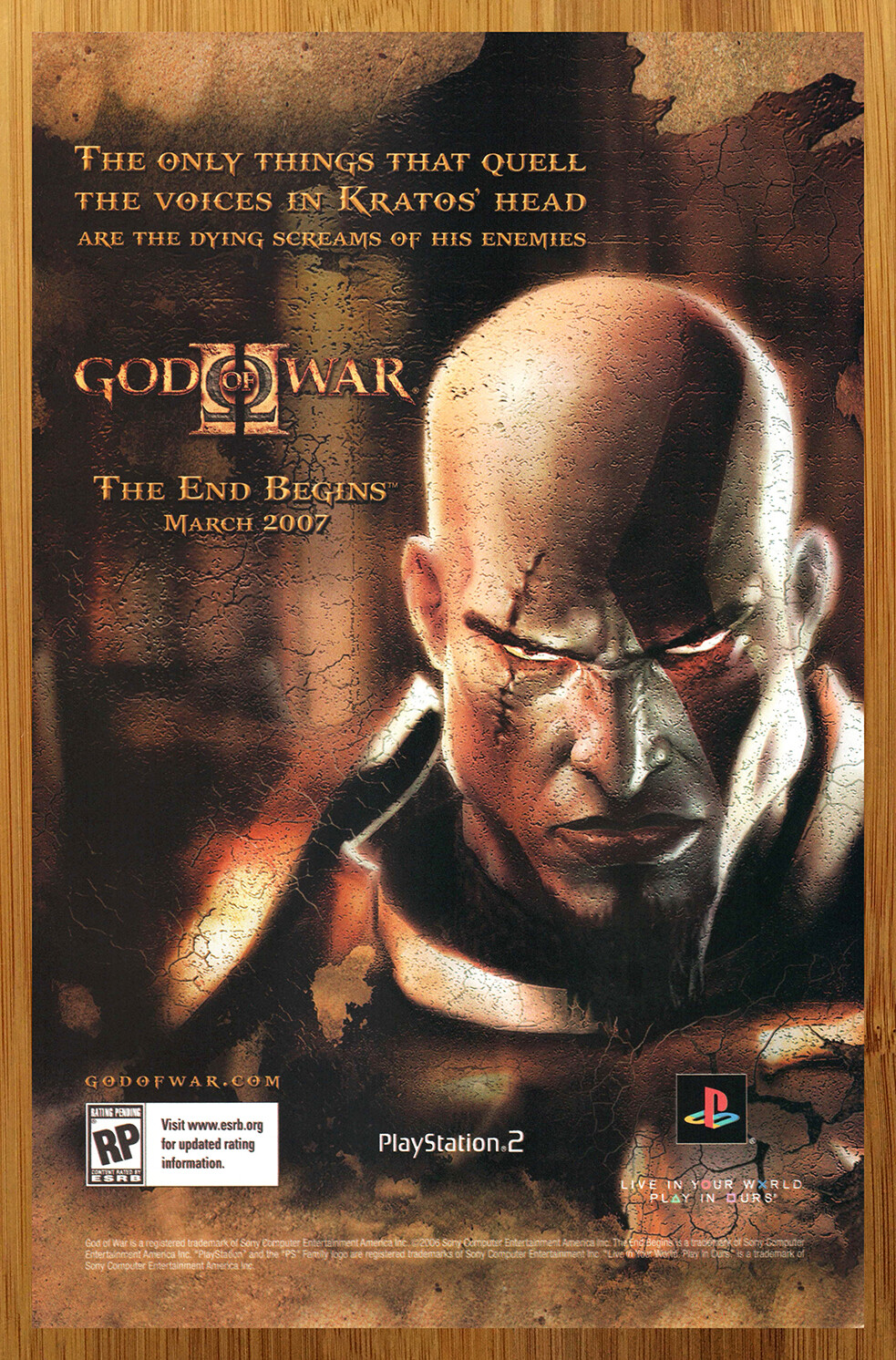 2006 God of War II 2 PS2 Playstation 2 Print Ad/Poster Official Kratos Promo Art