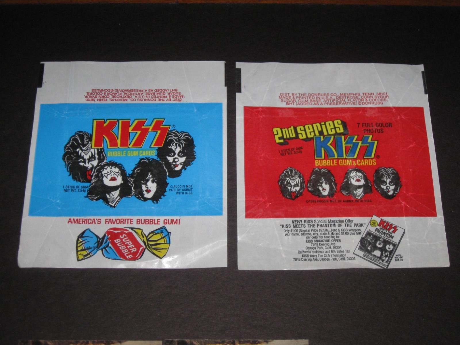 KISS (Rock-N-Roll Band) 1978 Topps (1st & 2nd Series) Card Wrapper Set