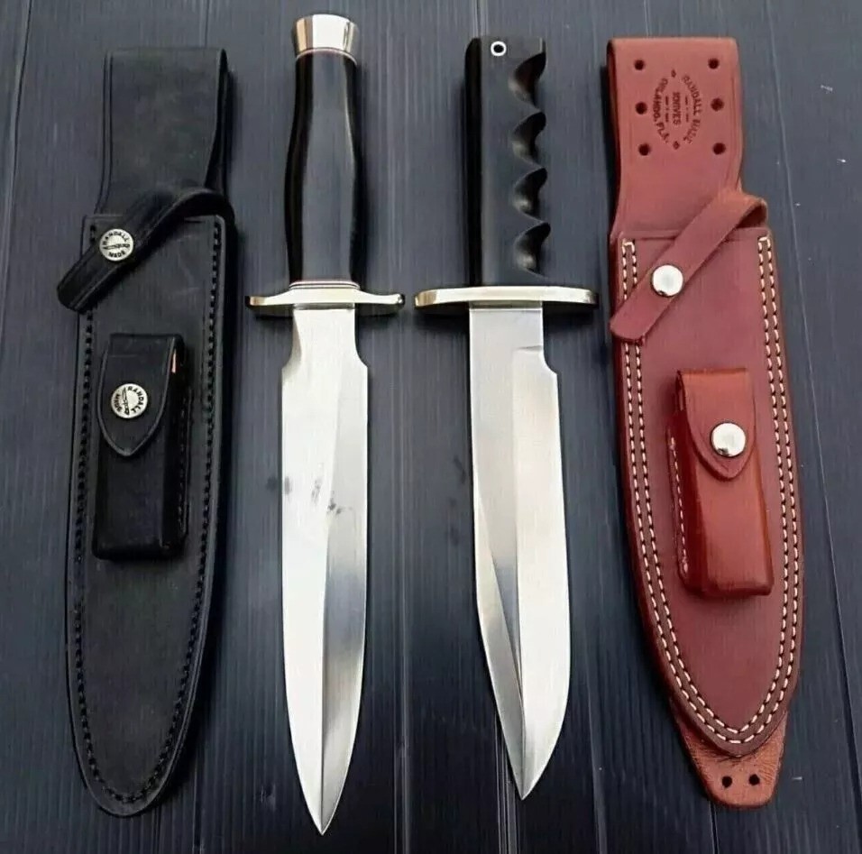 SET OF 2 HANDMADE D2 STEEL HUNTING DAGGER BOWIE KNIFE SET MICARTA HANDLE+SHEATH