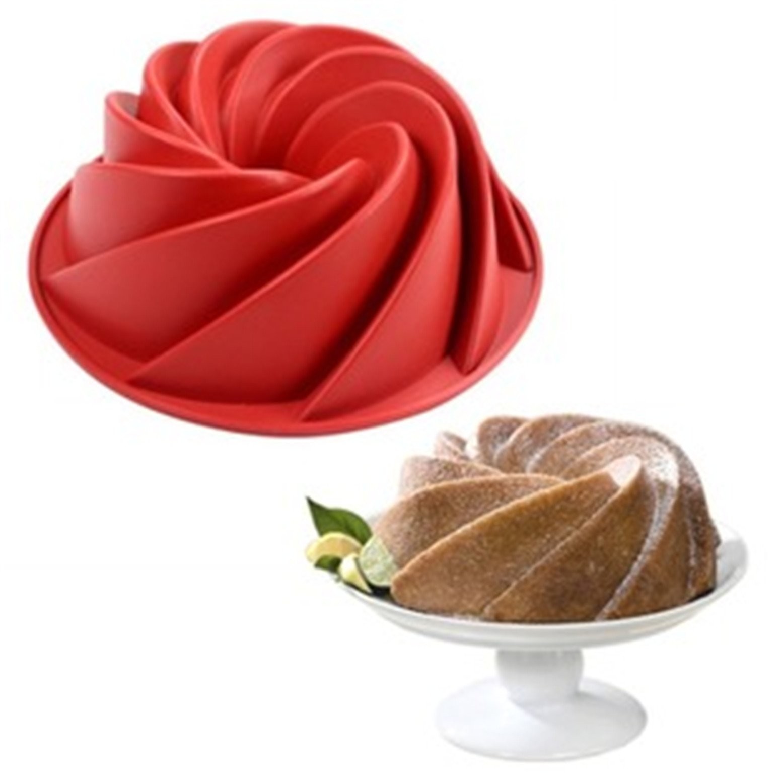 9.6 Inch Flower Shape Silicone Baking Cake Muffin Fondant Bread Mold Tray
