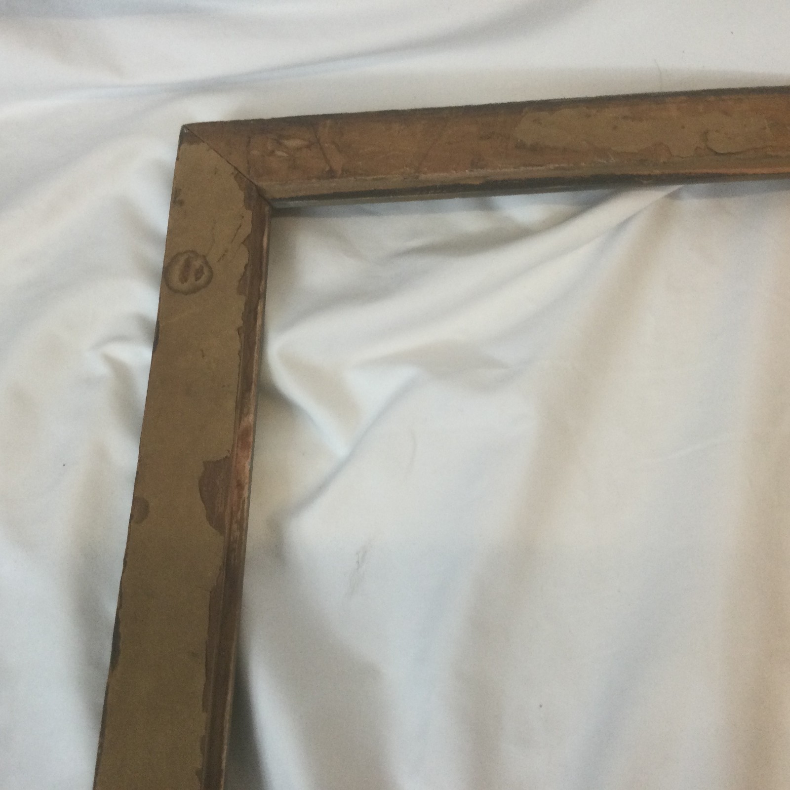 Antique Rectangular Picture Wooden Frame Hand Carved Gold Paint 19″ x 33″ READ