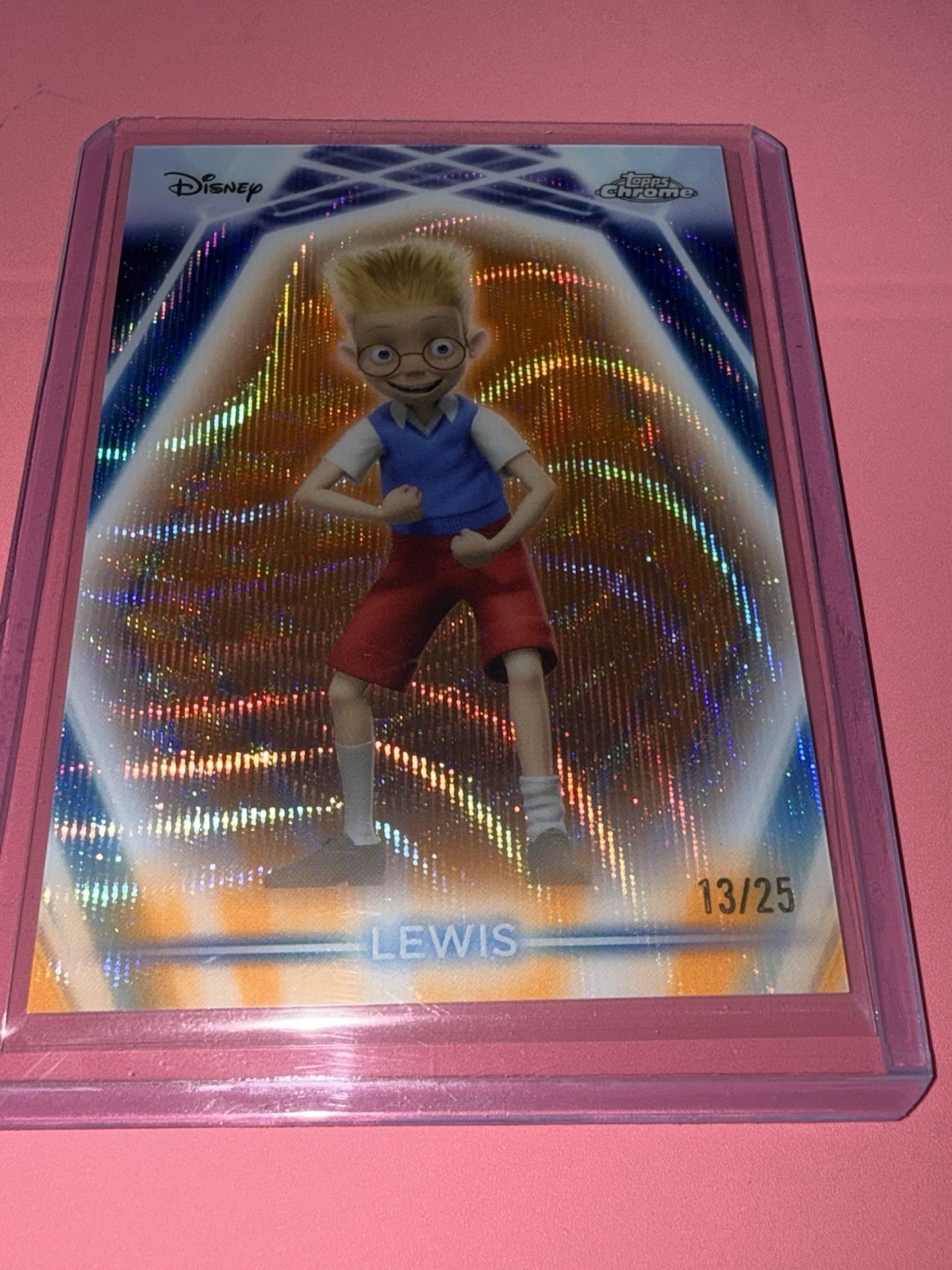 Topps Disney Neon Chrome Etch Lewis Meet the Robinsons /25 Card #CNE-140