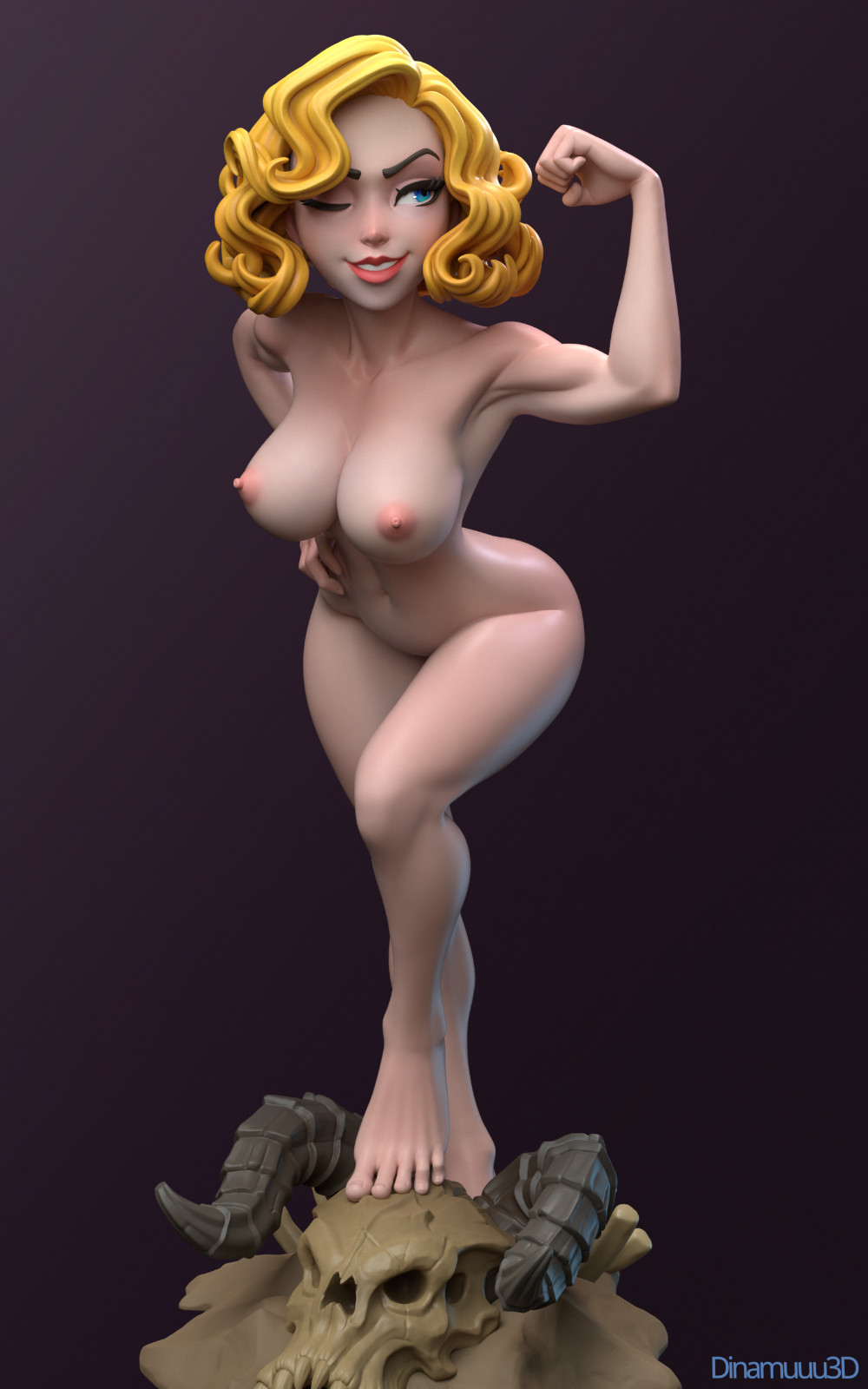 Vault Girl from Fallout NSFW Resin Statue Part Kit UNPAINTED Gray