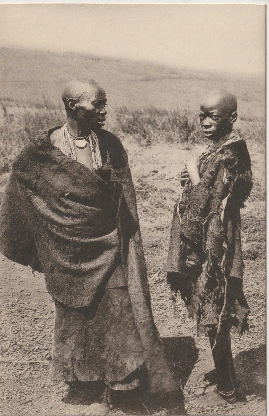 Photo Antique Ruanda-Urundi Postcard Burundi Mother & Daughter 1920s Unused KV