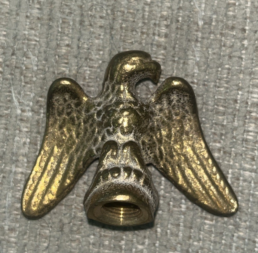 Vintage Solid Brass American Eagle Lamp Finial Federal Style Decorative Topper