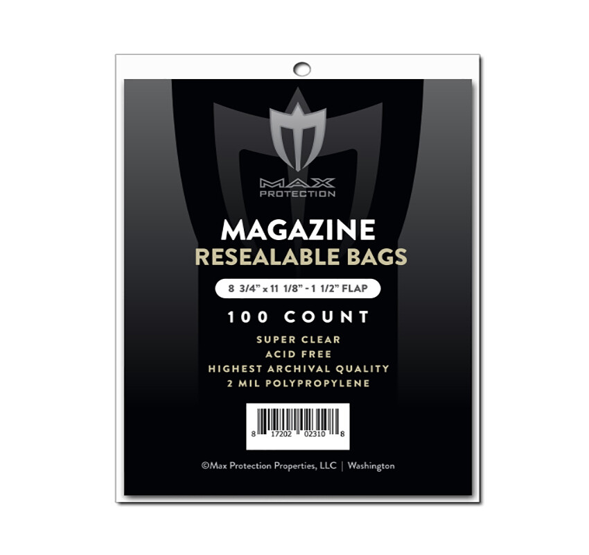 200 Max Pro Ultra Premium Resealable Magazine Bags – 8-3/4 x 11-1/8 – Acid Free