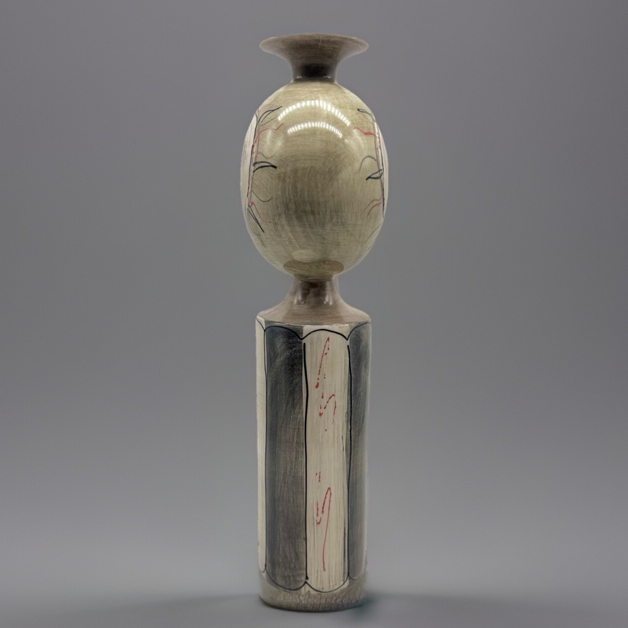 Global Views Modern Vase, Neutral beige tones Ceramic Vase, organic Abstract
