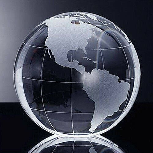 High Quality Crystal Globe Paperweight 2.3″ with Gift Box