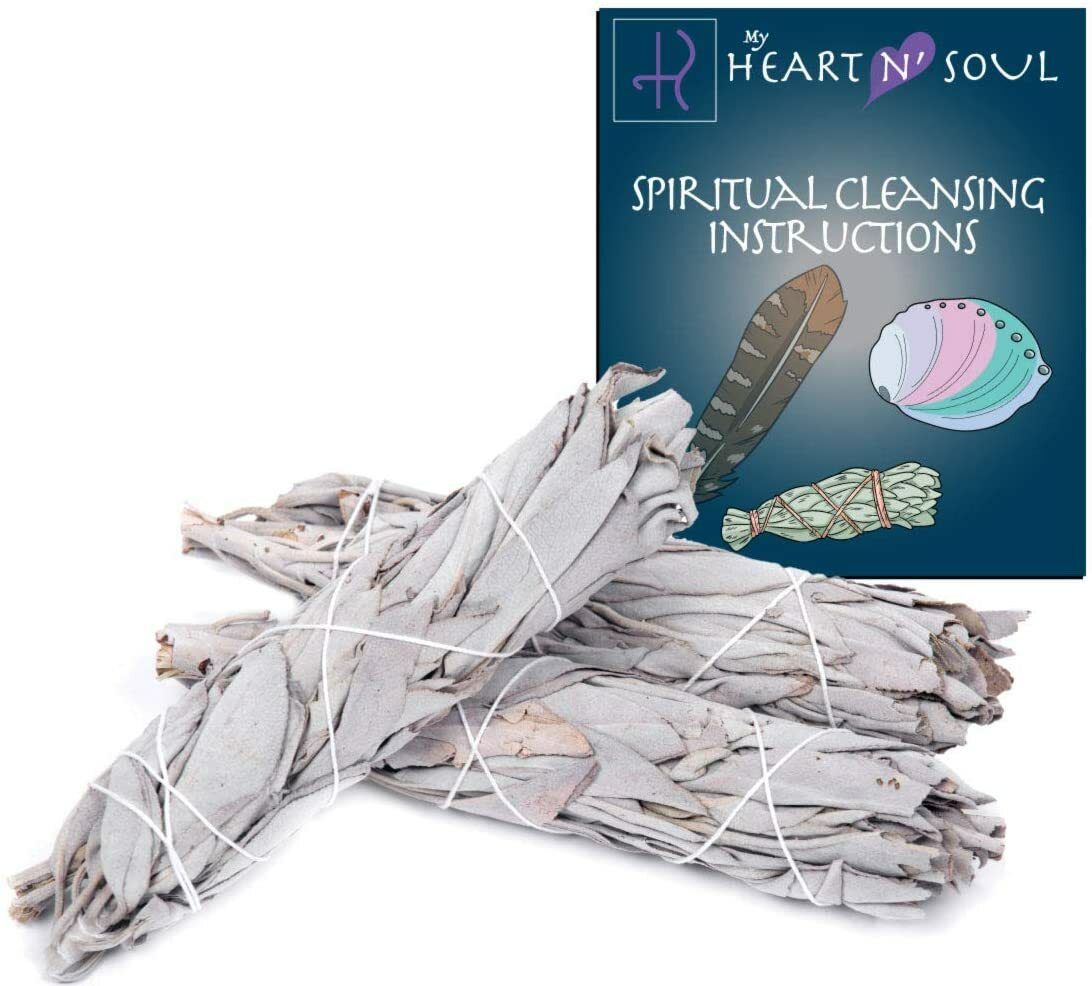WHITE SAGE 3 PACK BUNDLE – 4 INCHES SMUDGE STICKS HOME SPIRITUAL CLEANSING