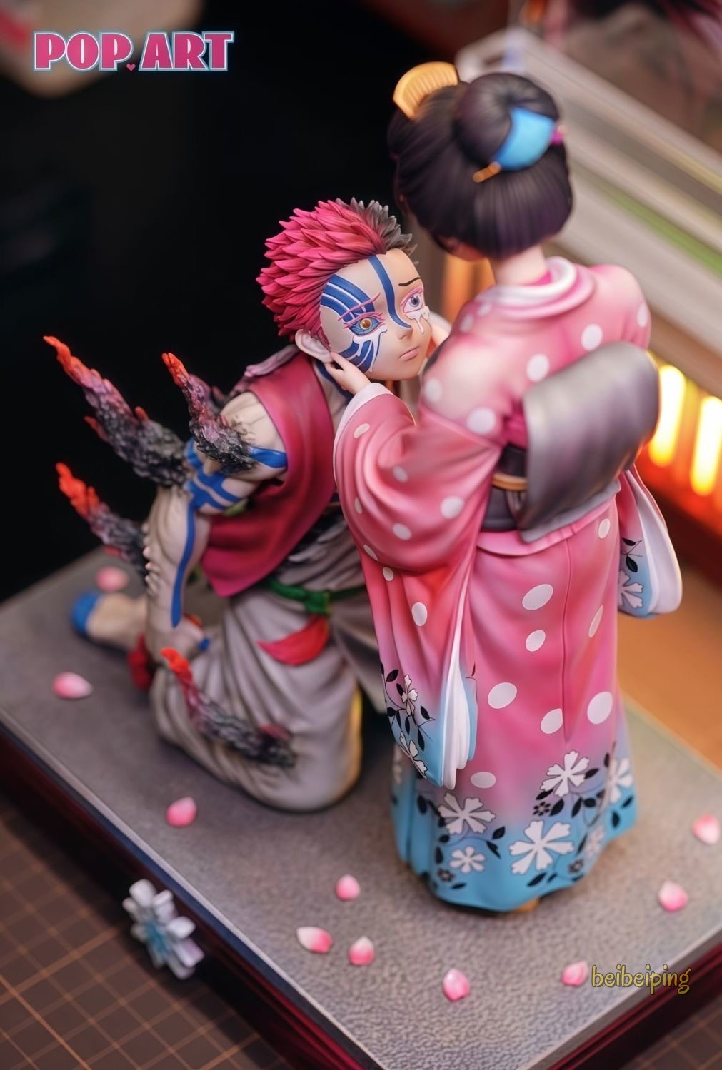 27cm Demon Slayer Akaza And Koyuki Figure Statue