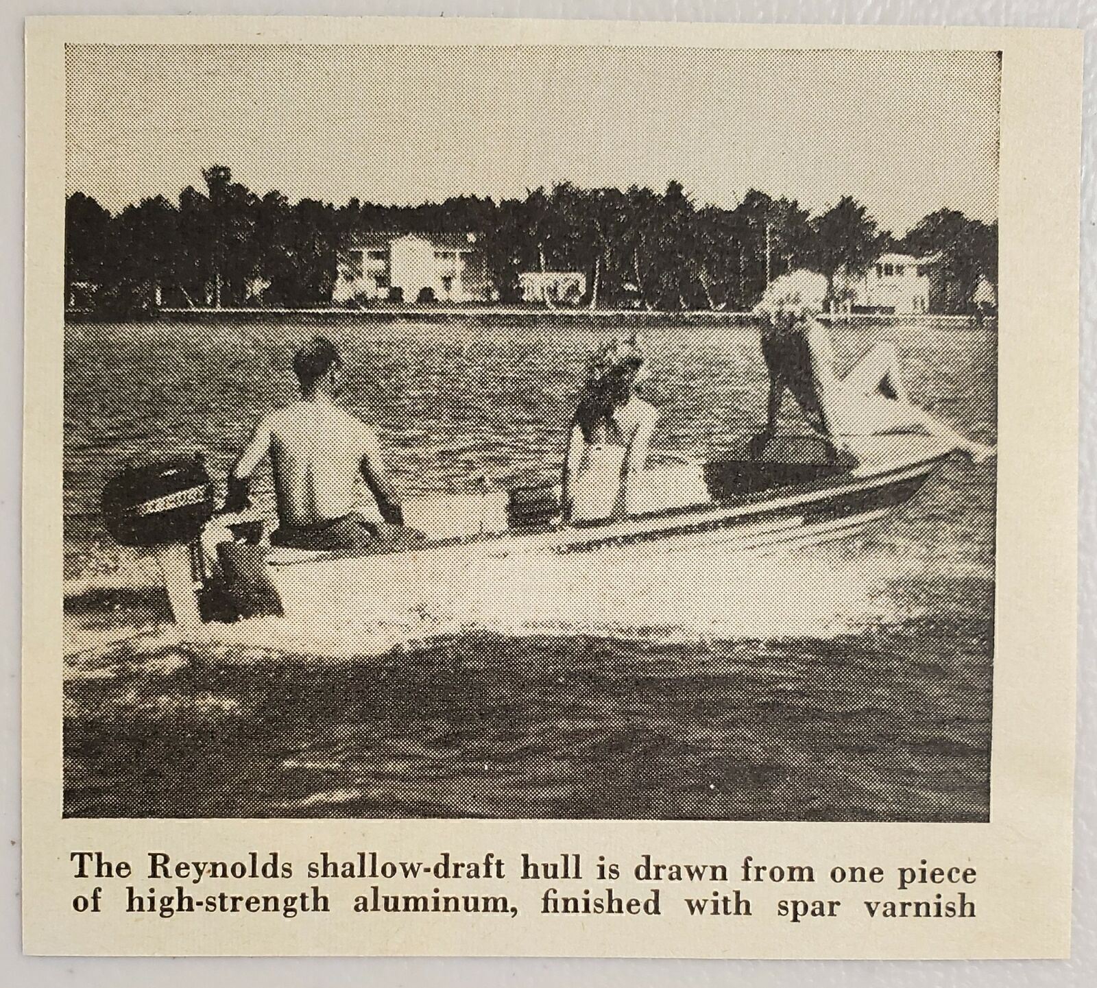 1949 Magazine Photo Reynolds Shallow Draft Hull Boats Mercury Outboard Motor