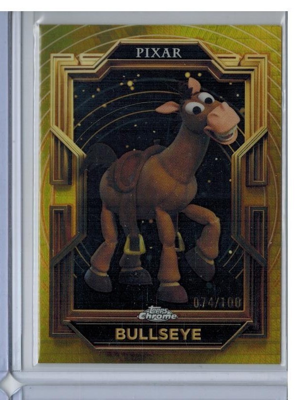2025 TOPPS DISNEY PIXAR GOLD BULLSEYE PRISM ETCH 74/100 #19 RARE