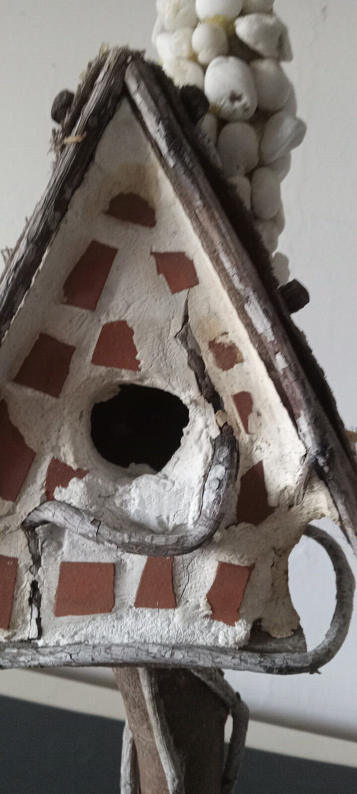 Rustic Handmade Tabletop Indoor Decorative Bird House, 16″ H x 6″ w x 3-1/2″ D