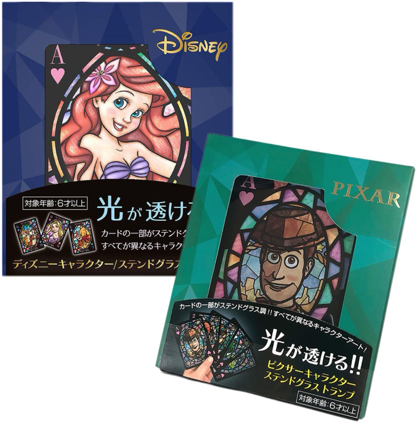 Tenyo x Disney & Pixar Stained Glass Playing Cards Bundle Set – SHIP FROM USA