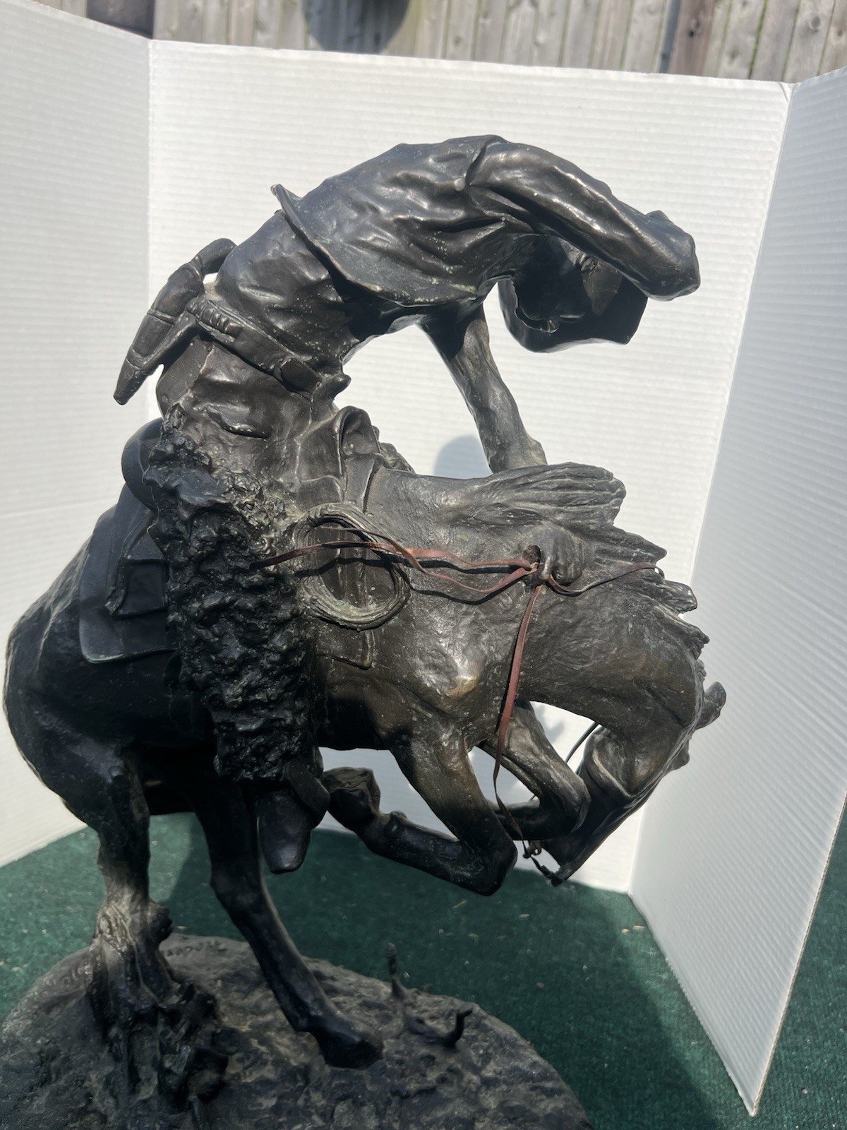 Frederic Remington “Rattlesnake” Bronze Sculpture, 24”H X 16″L X 10.5”W