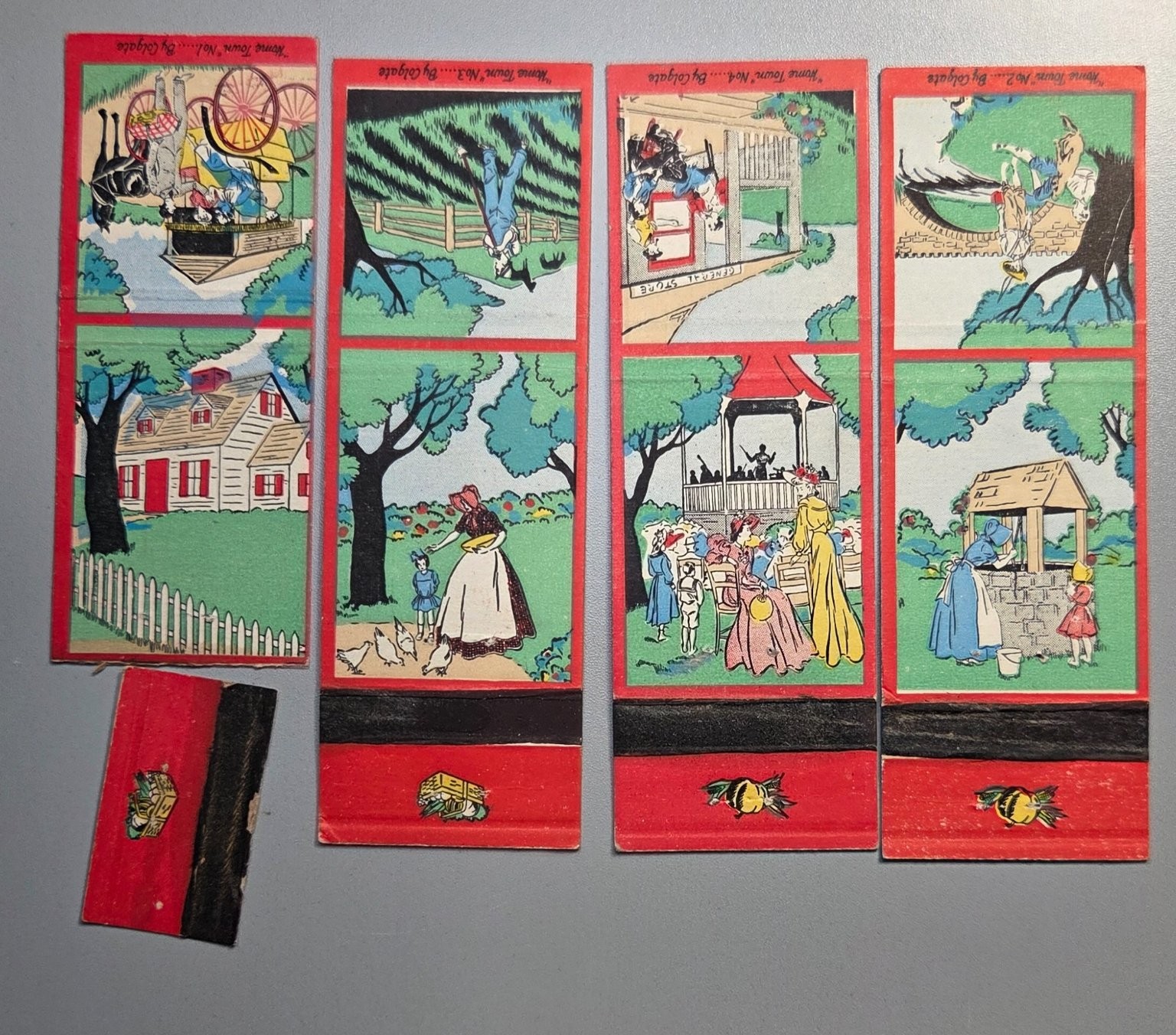 Colgate Home Town 1935 Vintage Illustrated Scenic Matchbook