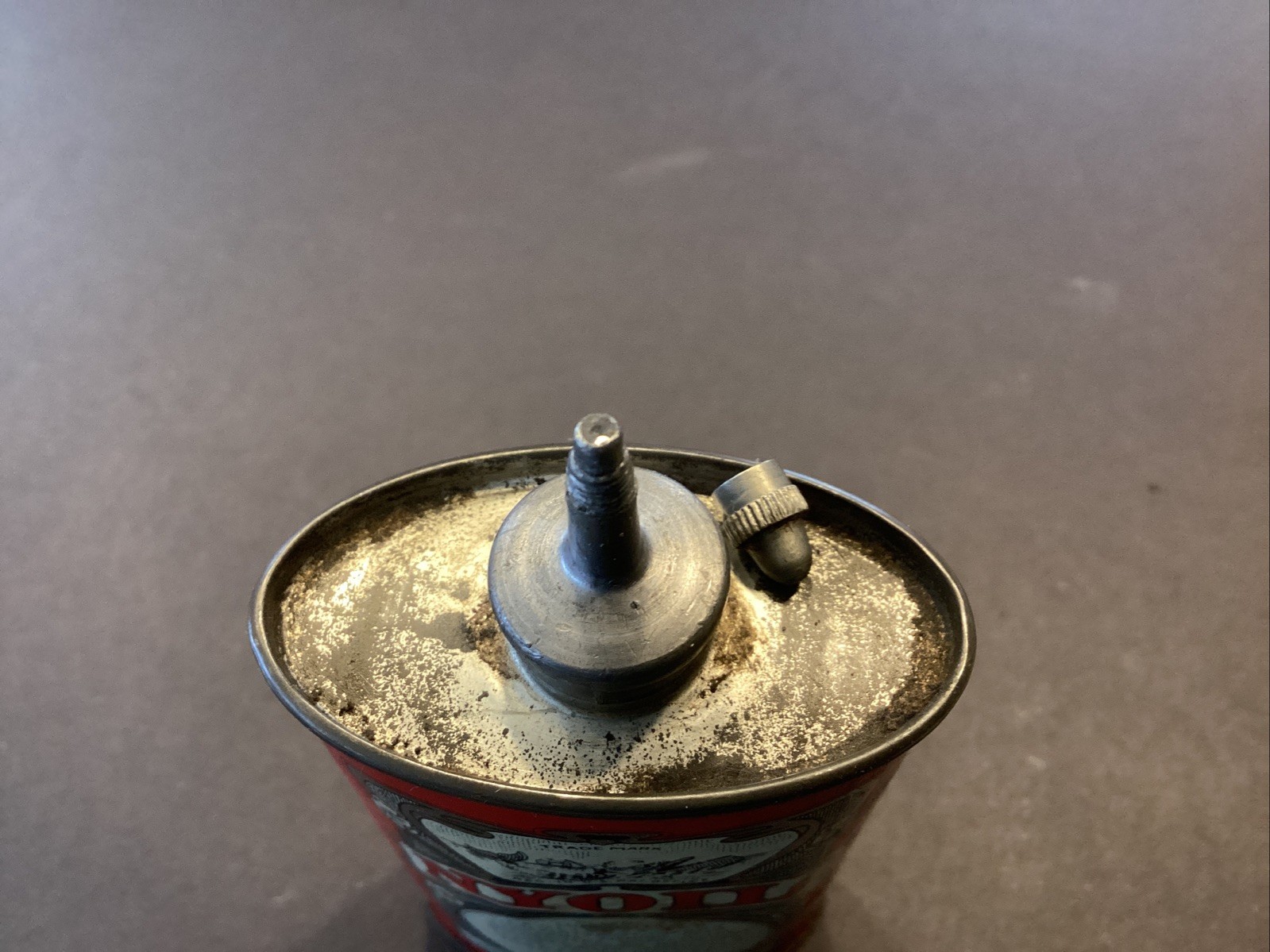 NOS NYOIL Lead Top Handy Oiler Red Oil Can w/ Whale Scene Free Ship
