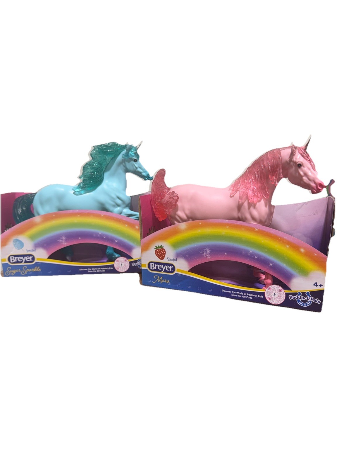 Breyer Unicorn Paddock Pals Set of 2- Pink Cotton Candy & Blue Berry NEW in Box