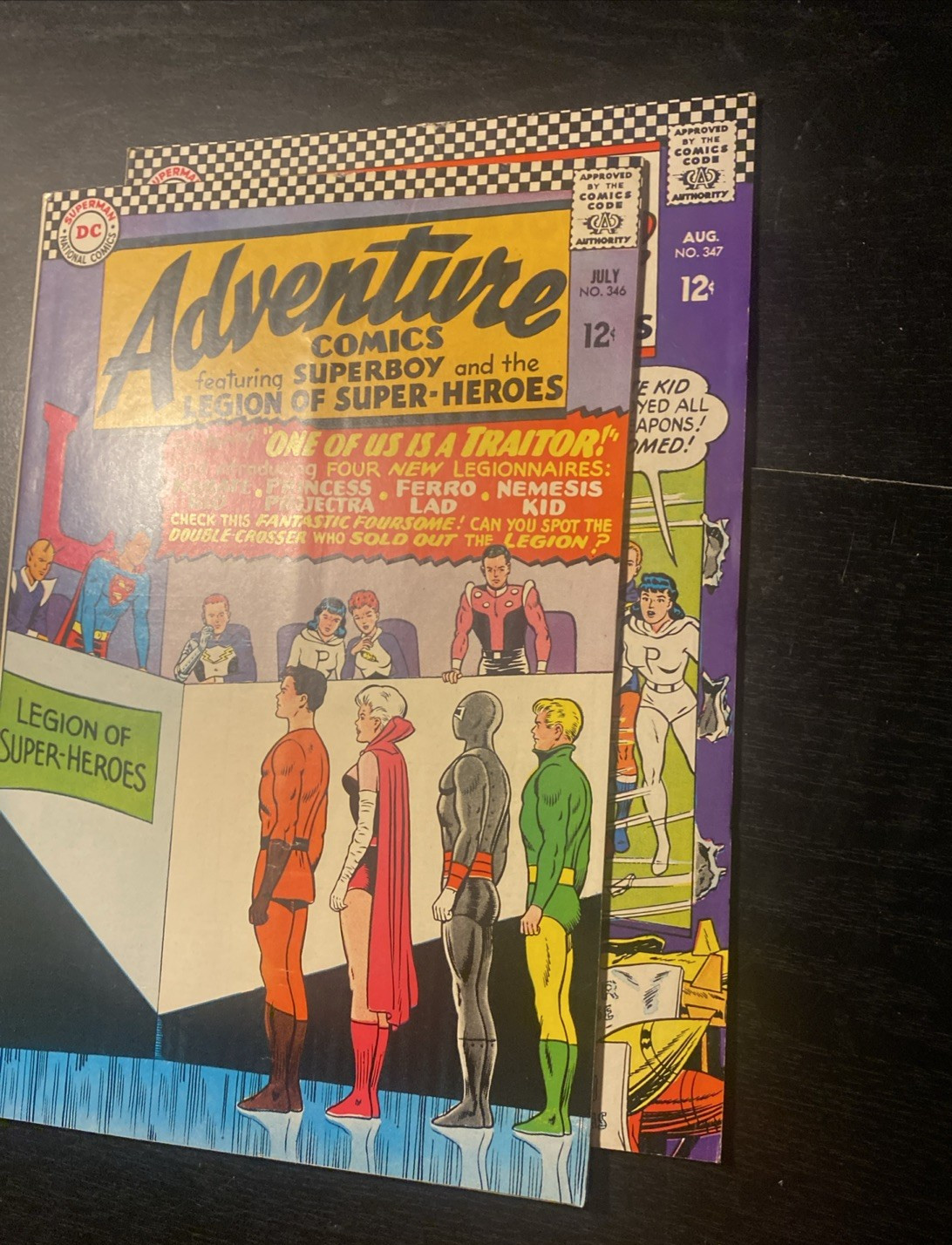 Silver Age comic auction, Adventure Comics #343-#349 Lot (1966) 7 books VG to FN