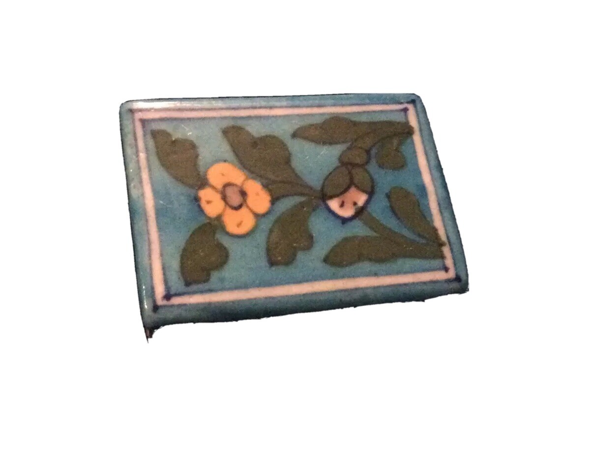 Jaipur India Pottery Small 3” Trinket Box NWOT
