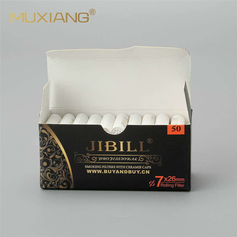 JIBILL 7mm Pipe Filters 50pcs Activated Carbon Filters For Tobacco Smoking Pipe