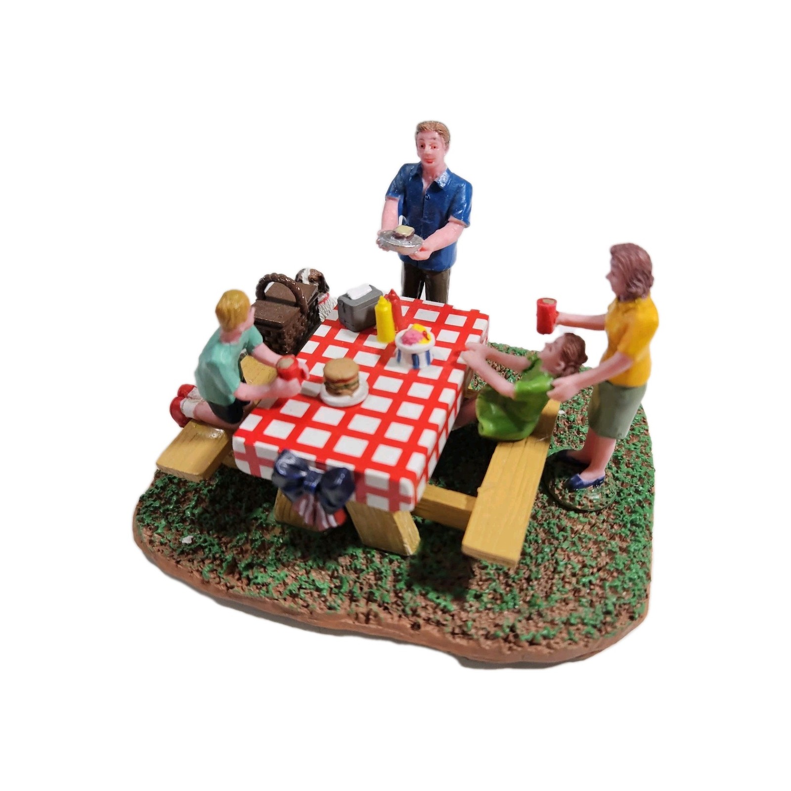 Lemax 4th of July Table Picnic Table + Box RETIRED in 2019, Summer Americana