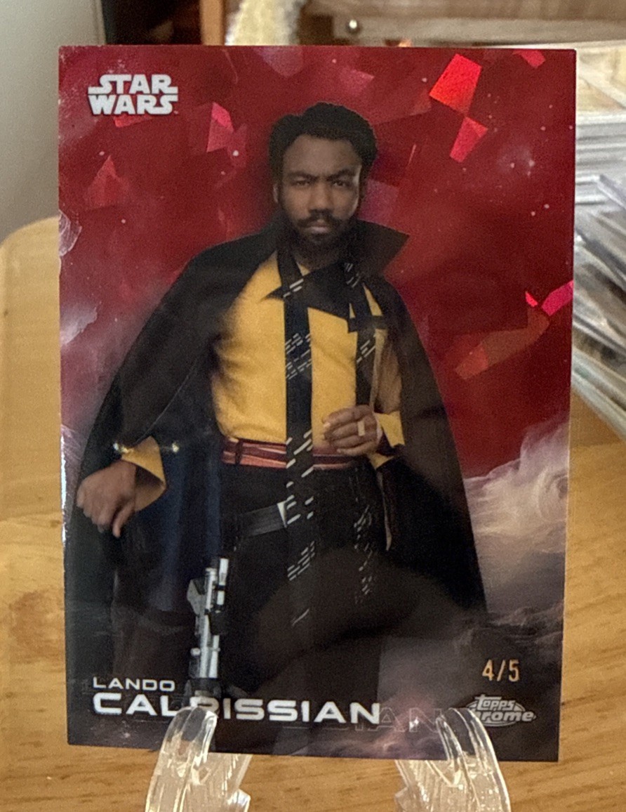 2025 Topps Chrome Star Wars Lando Calrissian Red Cracked Ice #78, 4/5 -Rare